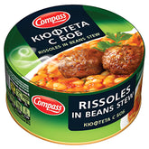 A can of Compass - Rissoles In Beans Stew - 300g.
